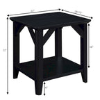 Table d'appoint à 2 niveaux avec étagère – Gris vieilli / Bois flotté / Blanc / Noir