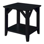 Table d'appoint à 2 niveaux avec étagère – Gris vieilli / Bois flotté / Blanc / Noir