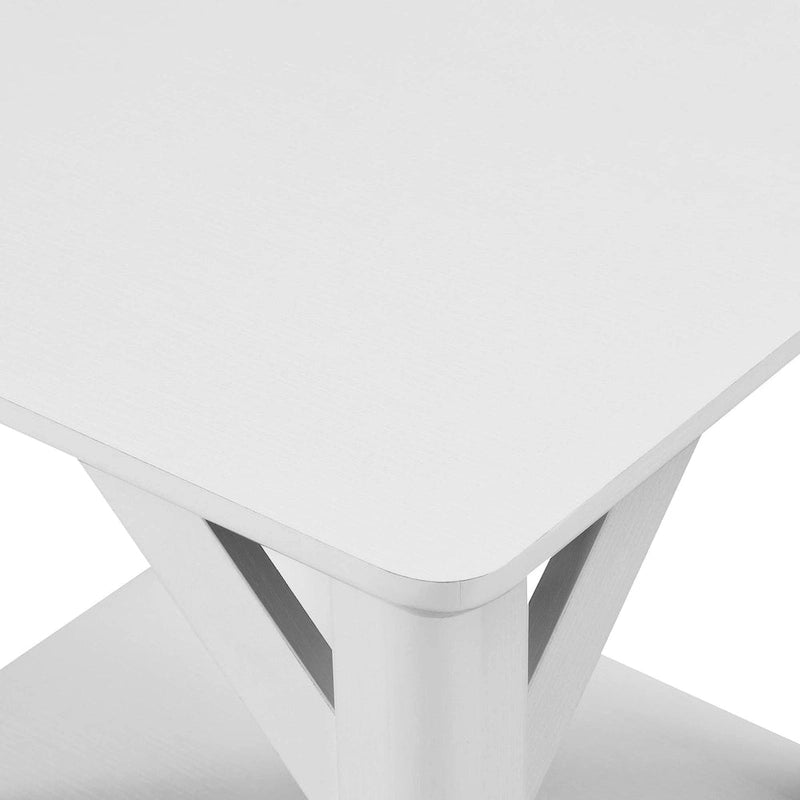 Table d'appoint à 2 niveaux avec étagère – Gris vieilli / Bois flotté / Blanc / Noir