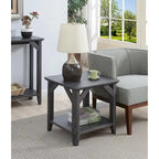 Table d'appoint à 2 niveaux avec étagère – Gris vieilli / Bois flotté / Blanc / Noir