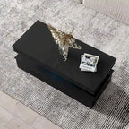 Table Basse Moderne Laquée – Blanc / Noir – 4 Places