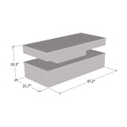 Table Basse Moderne Laquée – Blanc / Noir – 4 Places