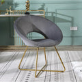 Fauteuil d'appoint en velours avec piètement luge en métal doré – Gris / Bleu / Rose / Vert – 1 place