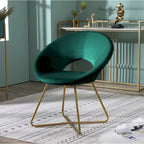 Fauteuil d'appoint en velours avec piètement luge en métal doré – Gris / Bleu / Rose / Vert – 1 place