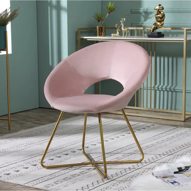 Fauteuil d'appoint en velours avec piètement luge en métal doré – Gris / Bleu / Rose / Vert – 1 place