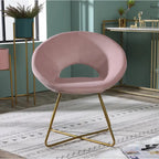 Fauteuil d'appoint en velours avec piètement luge en métal doré – Gris / Bleu / Rose / Vert – 1 place