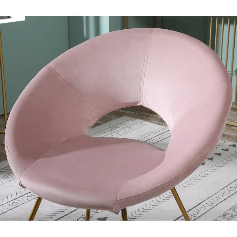 Fauteuil d'appoint en velours avec piètement luge en métal doré – Gris / Bleu / Rose / Vert – 1 place