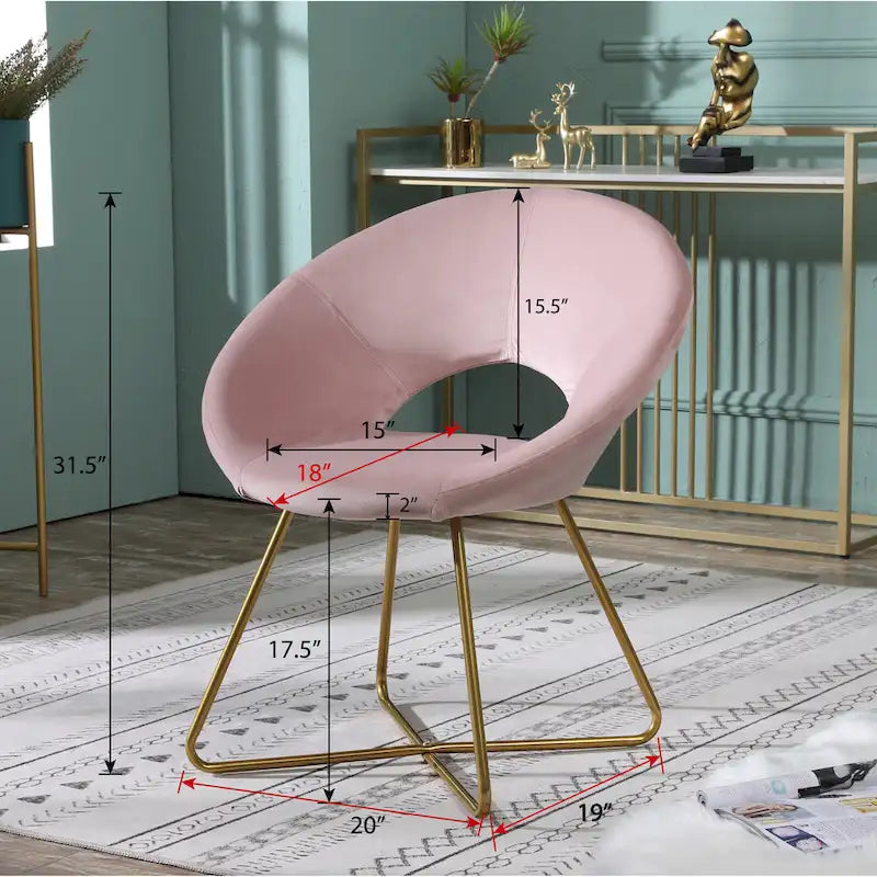 Fauteuil d'appoint en velours avec piètement luge en métal doré – Gris / Bleu / Rose / Vert – 1 place