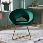 Fauteuil d'appoint en velours avec piètement luge en métal doré – Gris / Bleu / Rose / Vert – 1 place