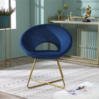 Fauteuil d'appoint en velours avec piètement luge en métal doré – Gris / Bleu / Rose / Vert – 1 place