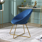 Fauteuil d'appoint en velours avec piètement luge en métal doré – Gris / Bleu / Rose / Vert – 1 place