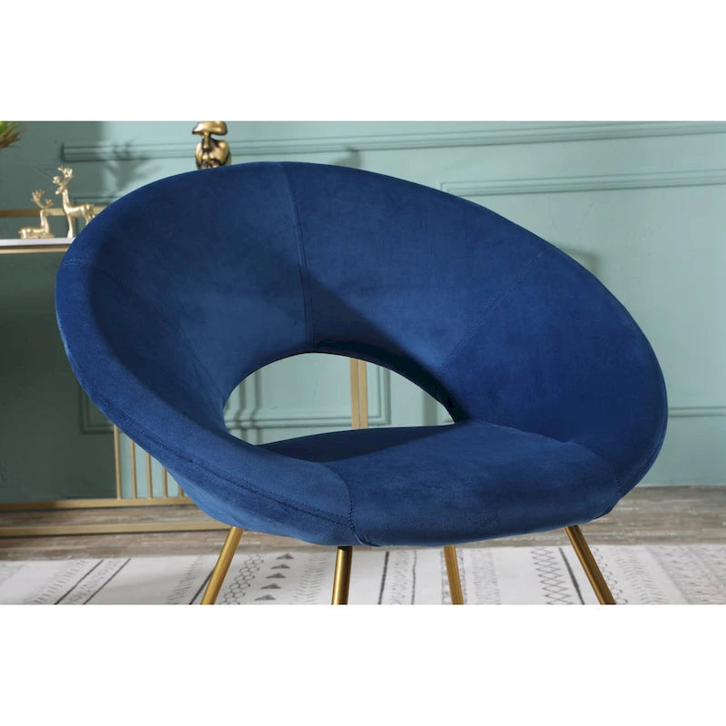 Fauteuil d'appoint en velours avec piètement luge en métal doré – Gris / Bleu / Rose / Vert – 1 place