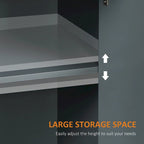 Bahut buffet avec 2 tiroirs et placard à double porte – Gris / Blanc / Noir
