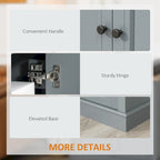Bahut buffet avec 2 tiroirs et placard à double porte – Gris / Blanc / Noir