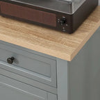 Bahut buffet avec 2 tiroirs et placard à double porte – Gris / Blanc / Noir