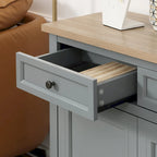 Bahut buffet avec 2 tiroirs et placard à double porte – Gris / Blanc / Noir