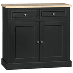 Bahut buffet avec 2 tiroirs et placard à double porte – Gris / Blanc / Noir