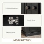Bahut buffet avec 2 tiroirs et placard à double porte – Gris / Blanc / Noir