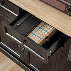 Bahut buffet avec 2 tiroirs et placard à double porte – Gris / Blanc / Noir