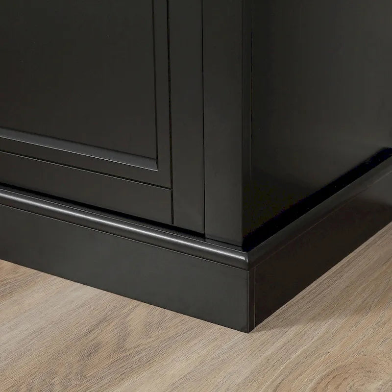 Bahut buffet avec 2 tiroirs et placard à double porte – Gris / Blanc / Noir