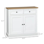 Bahut buffet avec 2 tiroirs et placard à double porte – Gris / Blanc / Noir