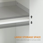 Bahut buffet avec 2 tiroirs et placard à double porte – Gris / Blanc / Noir