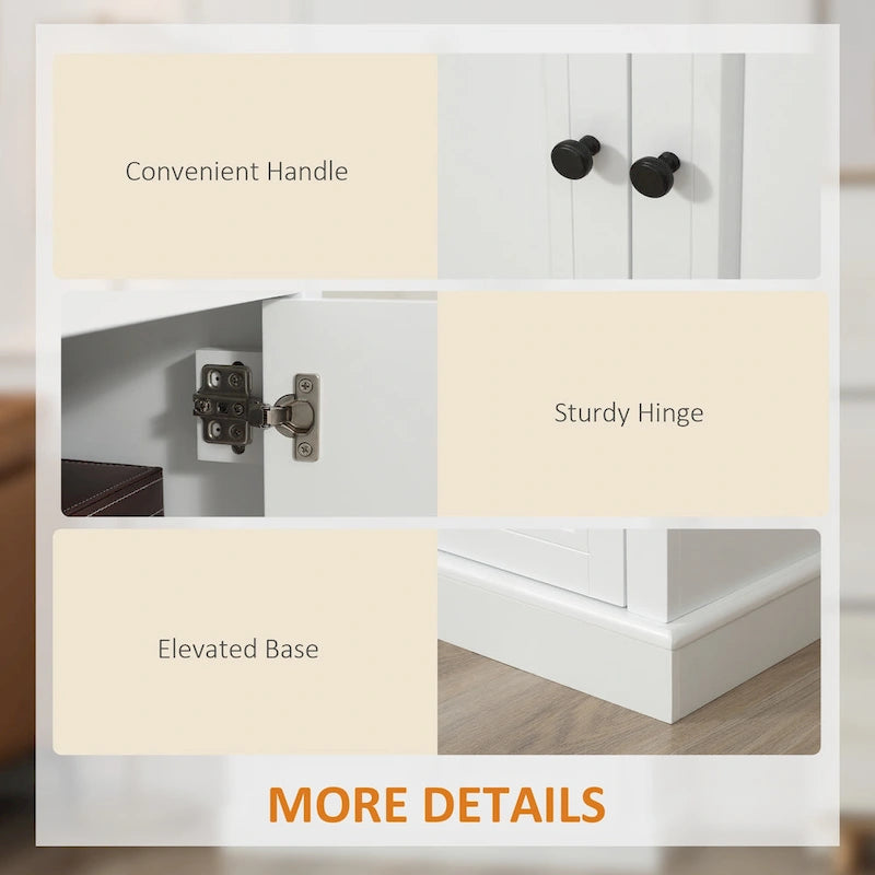 Bahut buffet avec 2 tiroirs et placard à double porte – Gris / Blanc / Noir