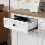 Bahut buffet avec 2 tiroirs et placard à double porte – Gris / Blanc / Noir