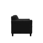 Causeuse touffetée en microfibre avec accoudoirs incurvés – Noir / Marron / Gris / Bleu / Beige – 2 places