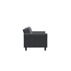 Causeuse touffetée en microfibre avec accoudoirs incurvés – Noir / Marron / Gris / Bleu / Beige – 2 places