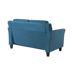 Causeuse touffetée en microfibre avec accoudoirs incurvés – Noir / Marron / Gris / Bleu / Beige – 2 places