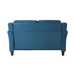 Causeuse touffetée en microfibre avec accoudoirs incurvés – Noir / Marron / Gris / Bleu / Beige – 2 places