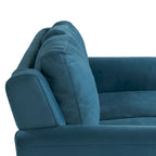 Causeuse touffetée en microfibre avec accoudoirs incurvés – Noir / Marron / Gris / Bleu / Beige – 2 places