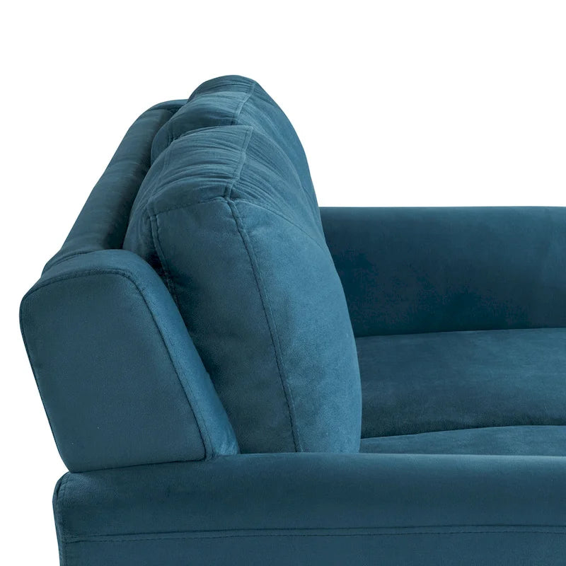 Causeuse touffetée en microfibre avec accoudoirs incurvés – Noir / Marron / Gris / Bleu / Beige – 2 places