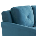 Causeuse touffetée en microfibre avec accoudoirs incurvés – Noir / Marron / Gris / Bleu / Beige – 2 places