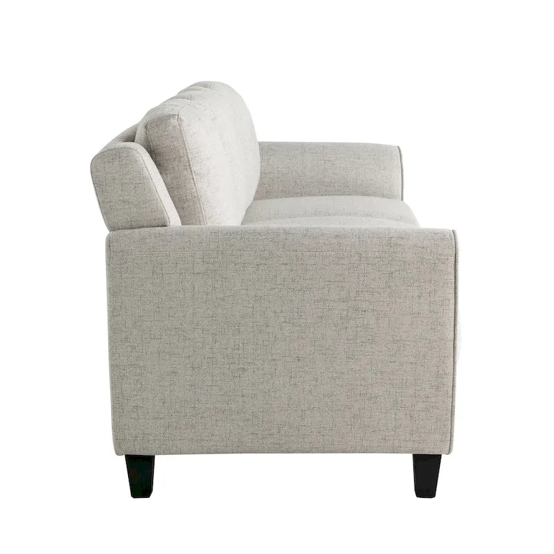Causeuse touffetée en microfibre avec accoudoirs incurvés – Noir / Marron / Gris / Bleu / Beige – 2 places