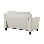 Causeuse touffetée en microfibre avec accoudoirs incurvés – Noir / Marron / Gris / Bleu / Beige – 2 places
