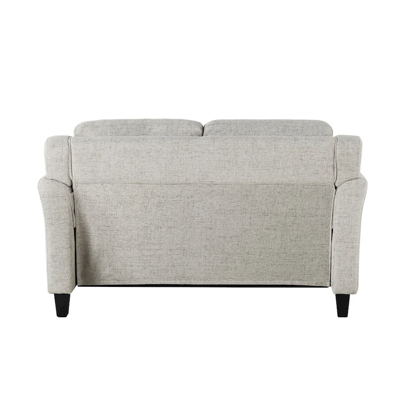 Causeuse touffetée en microfibre avec accoudoirs incurvés – Noir / Marron / Gris / Bleu / Beige – 2 places