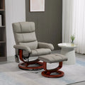 Fauteuil inclinable électrique en cuir synthétique avec ottoman et massage 10 points – Gris / Noir / Marron / Crème – 1 place