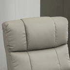 Fauteuil inclinable électrique en cuir synthétique avec ottoman et massage 10 points – Gris / Noir / Marron / Crème – 1 place