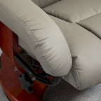 Fauteuil inclinable électrique en cuir synthétique avec ottoman et massage 10 points – Gris / Noir / Marron / Crème – 1 place