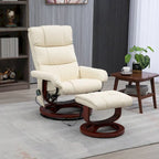 Fauteuil inclinable électrique en cuir synthétique avec ottoman et massage 10 points – Gris / Noir / Marron / Crème – 1 place