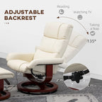 Fauteuil inclinable électrique en cuir synthétique avec ottoman et massage 10 points – Gris / Noir / Marron / Crème – 1 place