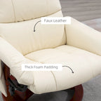 Fauteuil inclinable électrique en cuir synthétique avec ottoman et massage 10 points – Gris / Noir / Marron / Crème – 1 place