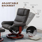 Fauteuil inclinable électrique en cuir synthétique avec ottoman et massage 10 points – Gris / Noir / Marron / Crème – 1 place