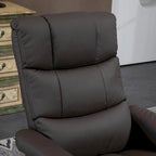 Fauteuil inclinable électrique en cuir synthétique avec ottoman et massage 10 points – Gris / Noir / Marron / Crème – 1 place