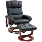 Fauteuil inclinable électrique en cuir synthétique avec ottoman et massage 10 points – Gris / Noir / Marron / Crème – 1 place