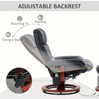 Fauteuil inclinable électrique en cuir synthétique avec ottoman et massage 10 points – Gris / Noir / Marron / Crème – 1 place