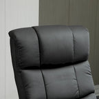 Fauteuil inclinable électrique en cuir synthétique avec ottoman et massage 10 points – Gris / Noir / Marron / Crème – 1 place
