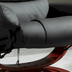 Fauteuil inclinable électrique en cuir synthétique avec ottoman et massage 10 points – Gris / Noir / Marron / Crème – 1 place
